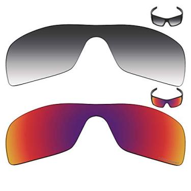 Imagem de Mryok+ 2 pares de lentes polarizadas de substituição para óculos de sol Oakley Batwolf – Cinza dégradé Tint/Midnight Sun