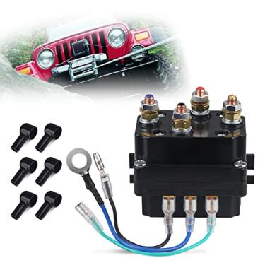 Imagem de WATERWICH Contator de relé solenoide de guincho 12V 250A com 6 tampas de proteção universais para ATV UTV 680-2268 kg guincho (250A)