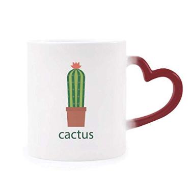 Imagem de Caneca de grés com planta em vaso verde suculentas sensível ao calor vermelha que muda de cor