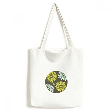 Imagem de Flower Yellow Chrysanthemum Flower Plant Tote Canvas Bag Shopping Satchel Casual Bolsa