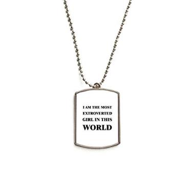 Imagem de DIYthinker Colar de aço inoxidável com pingente para cachorro I Am The Extroverted Girl