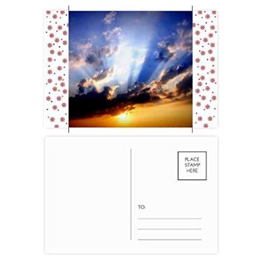 Imagem de Cartão postal Blue Orange Sky Clouds Christmas Christmas Flower Celebration