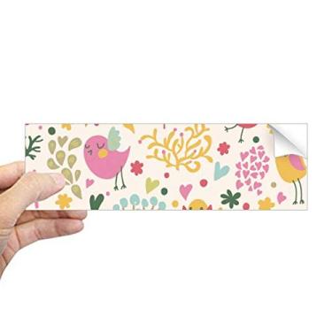 Imagem de DIYthinker Adesivo retangular de folhas de pássaro com tinta de plantas de flores para notebook, decalque de janela