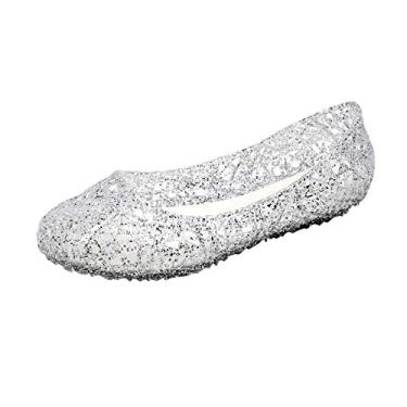 Imagem de Sandálias femininas de cristal de pássaro vazadas de fundo para fora planas respiráveis sandálias femininas confortáveis sandálias anabela para, Cinza, 6.5-7