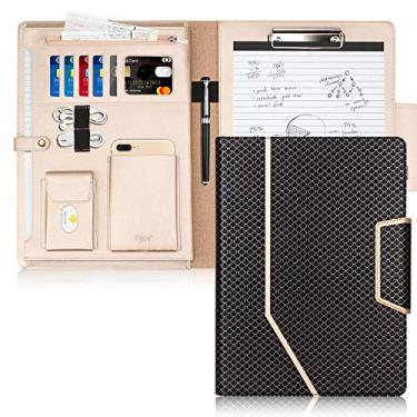 Imagem de Toplive Pasta de Portfólio, Preta Sereia, com Capa para Documentos, Prancheta A4, Porta-Cartões de Visita, Carteira para Mulheres e Homens