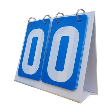 Imagem de #N/a de esportes Flip Scoreboard 2 dígitos Manual Score Flip Cards Placa de pontuação de pontuação para vôlei Bola de tênis Bola de futebol, Azul