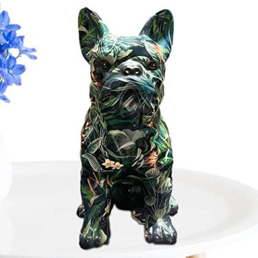 Imagem de cachorro colorida - buldogue francês colorido | Estátuas e estatuetas buldogue francês decorações para casa, escritório, sala estar genérica