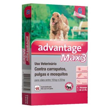Imagem de Antipulgas E Carrapatos Elanco Advantage Max3 Para Cães De 10 A 25 Kg