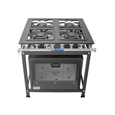 Imagem de Fogão Industrial 4 Bocas 2 Duplas Baixa Pressão Mr Fogões com Forno P7 Tradicional