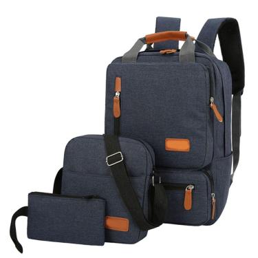 Imagem de Kit Mochila Viagem Carteiro + Bolsa + Estojo