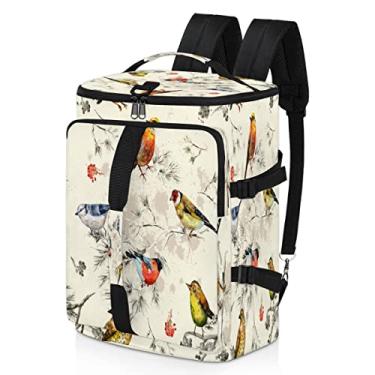 Imagem de Adorável mochila retrô com compartimento para sapatos, impermeável, esportiva, alça de ombro ajustável, mochila de viagem para academia, esportes, caminhadas, laptop