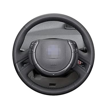 Imagem de Capa de volante de carro costurada faça você mesmo, couro preto antiderrapante, acessórios de decoração de carro, para Citroen C4 Picasso (2012-2014)