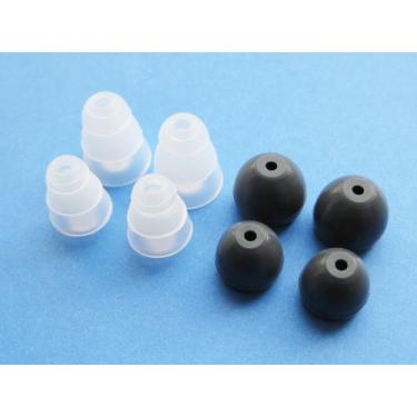 Imagem de Conjunto de fones de ouvido intra-auriculares com flange tripla transparente e pontas redondas compatíveis com fones de ouvido intra-auriculares Shure E3c, E4c, E4G, E5c, I3C, i4c, SCL3, SCL4, SCL5
