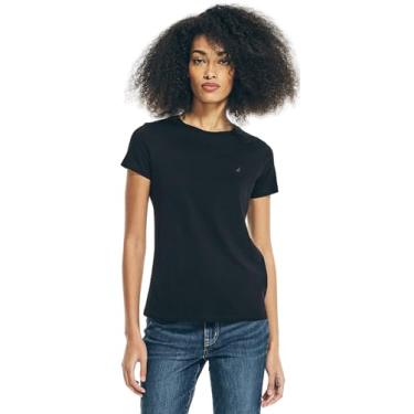 Imagem de Nautica Camiseta feminina clássica gola redonda J-Class, (Coleção 2024 Sustainably Craft) Night Black, GG