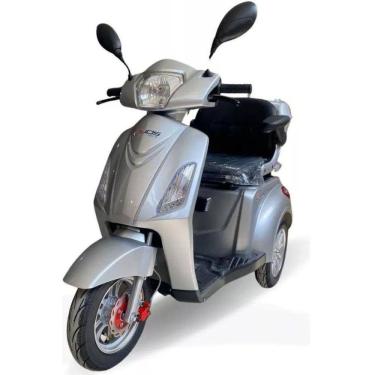 Imagem de Triciclo Elétrico 1000W Ré Alarme Bagageiro Eko-10 Prata