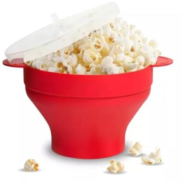 Imagem de Pipoqueira de Silicone Para Microondas com Tampa Balde de Pipoca Prático