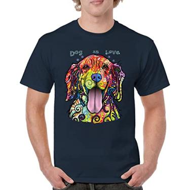 Imagem de Camiseta masculina Dean Russo Labrador Retriever Love Pet Dog is Love, Azul marinho, XXG