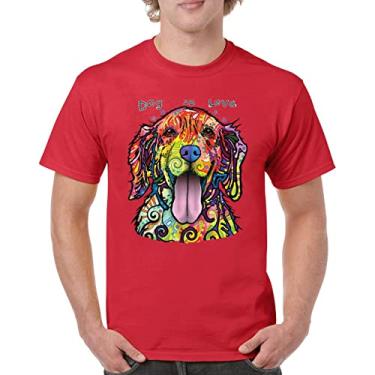 Imagem de Camiseta masculina Dean Russo Labrador Retriever Love Pet Dog is Love, Vermelho, 4XG