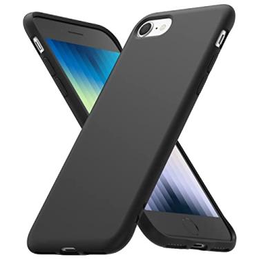 Imagem de Ringke Air-S compatível com iPhone SE 5G (3ª geração, 2022) 4,7 polegadas, iPhone SE 2020, iPhone 8/7, capa de silicone tipo TPU fosco flexível à prova de choque - preta