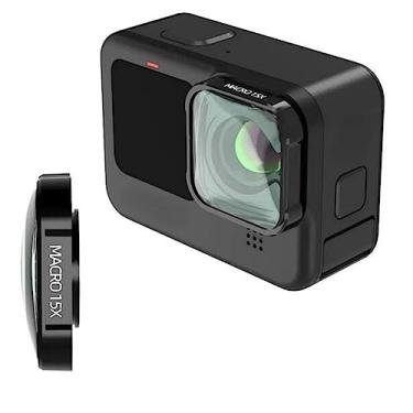 Imagem de Generic Lente Macro 15X Fisheye para GoPro Hero 13/12/11/10/9, com Zoom e Ângulo de Visão 180 Graus
