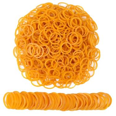 Imagem de AMUU 1200 peças de faixas de borracha pequenas amarelas para tranças de cabelo, diâmetro do cabelo, 16 mm, faixas de borracha para materiais de escritório, escola e casa