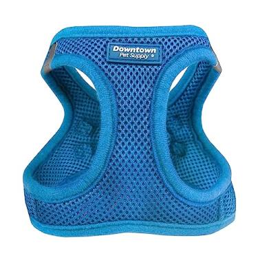 Imagem de Downtown Pet Supply Peitoral Step in Dog para cães pequenos, grande, cobalto – Peitoral ajustável com tecido de malha acolchoada e acabamento refletivo – Cinto com fivela para cães