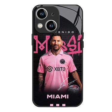 Imagem de ZERMU Capa para iPhone 13 Mini, Miami Lionel Messi 10 Inter Soccer Superstar Fashion Capa macia à prova de choque cristal acrílico proteção total TPU absorção de choque capa amortecedora para iPhone 13 Mini 5,4 polegadas