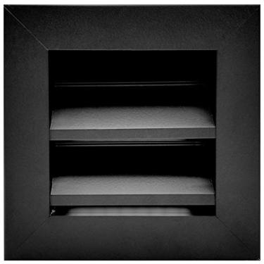 Imagem de 35,5 cm L x 35,5 cm A Persiana à Prova de Clima Externo - Chuva e Ventilação de Ar Impermeável com Malha de Tela - Grelha HVAC - Preta [Dimensões Externas 15,75" L x 15,75" A]