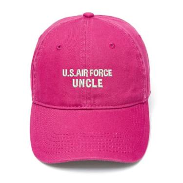 Imagem de L8502-LXYB Boné de beisebol masculino bordado Air Force Uncle Gift Algodão Lavado, Fushcia, 7 1/8