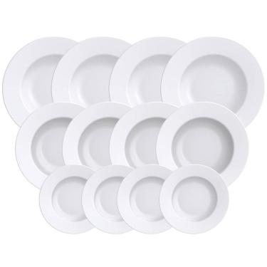 Imagem de Jogo de Pratos Tramontina Porcelana 12 Peças Maria Augusta Sobremesa Raso Fundo