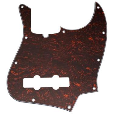 Imagem de Musiclily Pro 10 Furos Estilo Moderno Escudo Baixo Pickguard para Americana Jazz Bass 4 Cordas, 4 Camadas Vermelho Tortoise