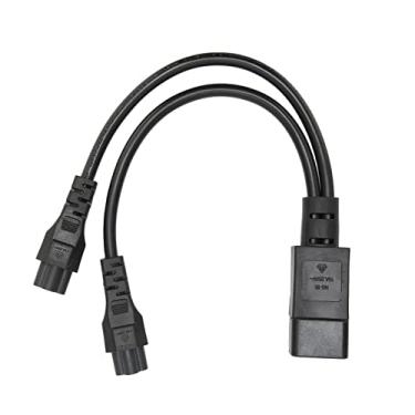 Imagem de Cabo de Alimentação Divisor, IEC320 C14 Macho para Duplo IEC320 C5 Fêmea, Cabo de Alimentação de Computador 32 Cm 10A para Laptop, Lâmpadas de Mesa, Alto-falantes, Monitores LCD