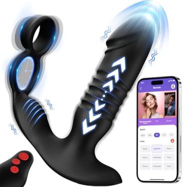 Imagem de Adult Male Sex Toys for Men's Sex - Anal Sex Toys Prostate Massager with Dual Cock Ring Anal Plug, App & Remote Control Butt Plug, 7 Thrusting & Vibrating Modes G Spot Vibrator Couples Male Sex Toy