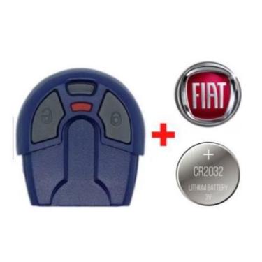 Imagem de Capa Controle Alarme Fiat Uno Palio Strada Azul + Logo + Bateria Repos