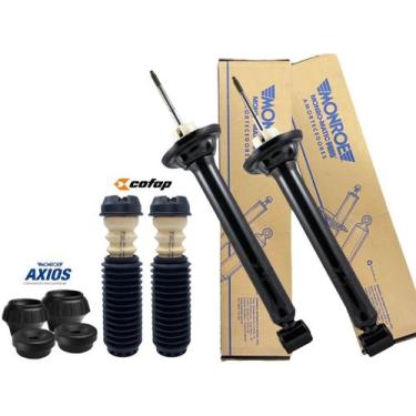 Imagem de Kit Par de Amortecedores Traseiros MONROE + Batentes COFAP e Buchas AX