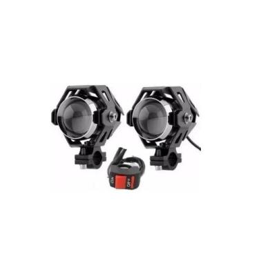 Imagem de Farol Moto Auxiliar Led Branca Modo Aceso Strobo 12v 30W 6000k KP-MT03