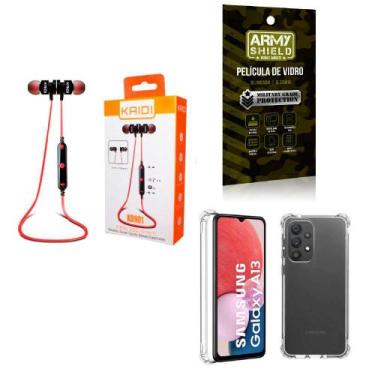 Imagem de Kit Capinha Samsung A13 4G + Fone Bluetooth Esportivo e Película de vi