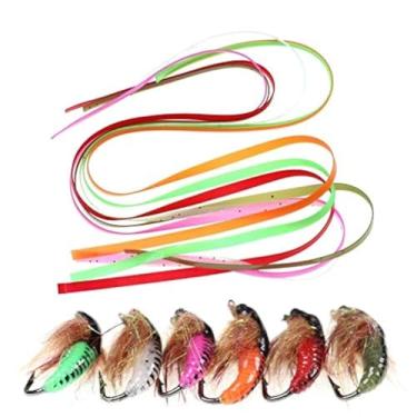 Imagem de GREATFISHING 30 peças, mistura de 6 cores, 3 mm x 30 cm, caddis mosca, ninfa, minhoca, corpo, envoltório de pele, larvas de cádis, larvas e ninfas tchecas Scud Isca para amarrar moscas