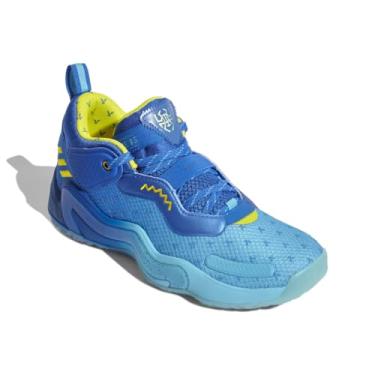 Imagem de adidas Tênis de basquete unissex D.O.N. Issue 3, azul/amarelo/ciano brilhante, Azul/amarelo/ciano brilhante, 45