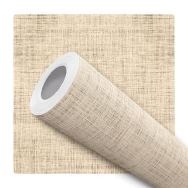 Imagem de Papel de Parede Vinílico Estilo Linho Natural Bege Sala 12m - DELIQUAD