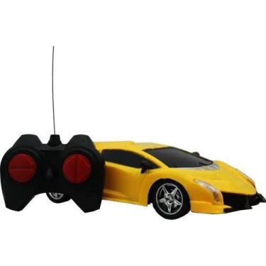 Imagem de Carro Carrinho Controle Remoto Acende A Luz Do Farol Bw024 Amarelo - I