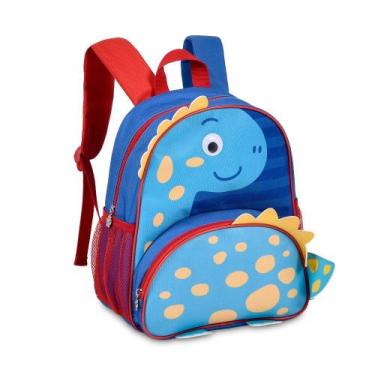 Imagem de Mochila Escolar Dinossauro Infantil Clio Style 3D, azul
