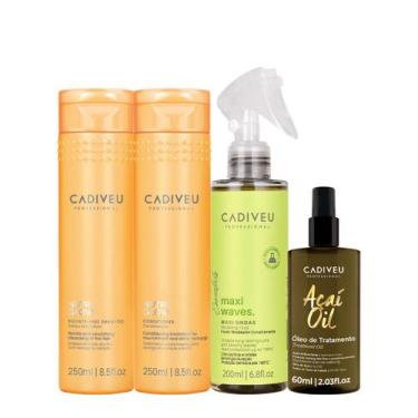 Imagem de Kit Cadiveu Professional Nutri Glow Shampoo Condicionador Maxi Ondas e