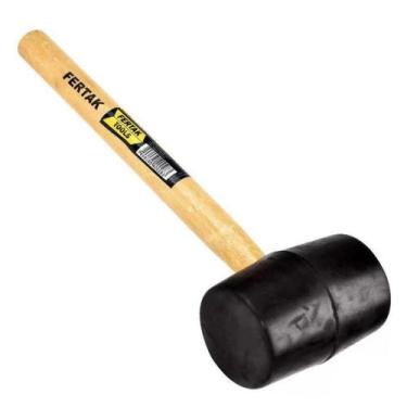Imagem de Martelo Borracha 60mm Preto Cabo Madeira 5605 Fertak