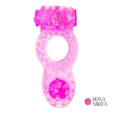 Imagem de Anel Peniano com Vibrador e Pérola Estimuladora - Dona Nikita, ROSA