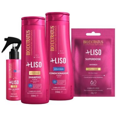Imagem de Kit Bio Extratus Mais Liso Shampoo Condicionador Spray