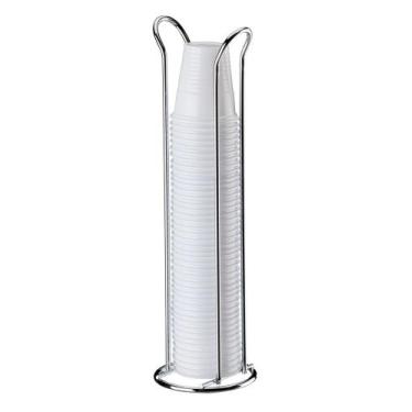 Imagem de Suporte Organizador Porta Copos Descartáveis 50/80ml Aço Cromado - 114