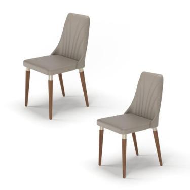 Imagem de Kit 2 Cadeiras Loren com Pés em Madeira Maciça - Província
