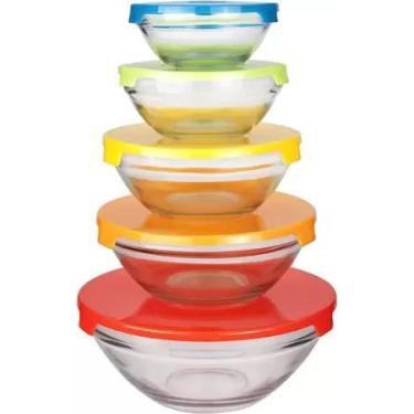 Imagem de Jogo 5 Porta Mantimentos Vidro com Tampas de Plástico - Dynasty