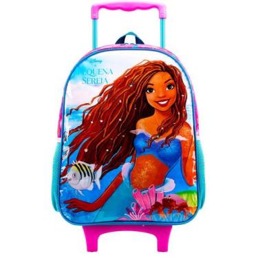 Imagem de Mochila Escolar Rodas Ariel Pequena Sereia Fundo do Mar LL - Clio